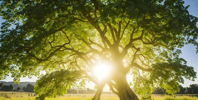 Sunlight through the canopy of a large tree